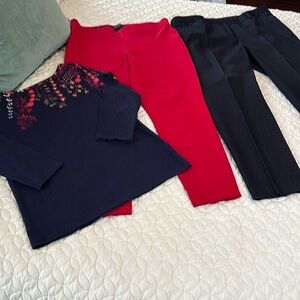 Talbots Bundle Hampshire ankle jeans 12, Skinny Ankle leggings 12, Bateau tee M